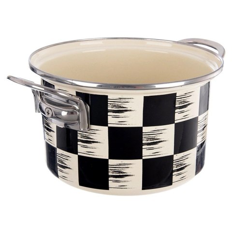 Garnek Emaliowany 2 L ORION SZACHOWNICA 18 cm Indukcja Zmywarka