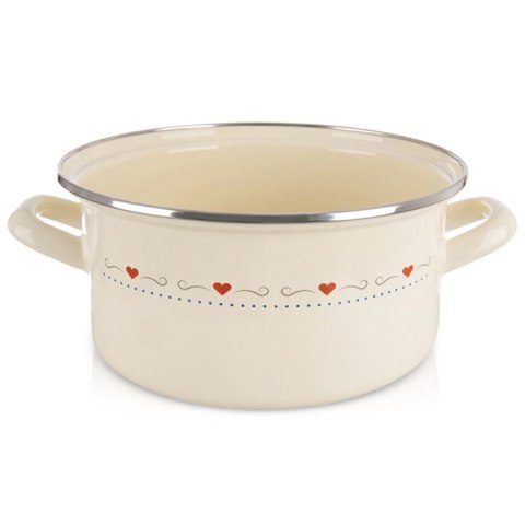 Garnek Emaliowany 4 L ORION TONCA Kremowy 24 cm Indukcja Zmywarka