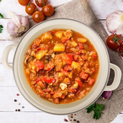 Garnek Emaliowany 4 L ORION TONCA Kremowy 24 cm Indukcja Zmywarka