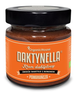 KREM KOKOS - DAKTYLE MEDJOOL - POMARAŃCZA BEZGLUTENOWY BIO 190 g - ORGANICHOUSE (DAKTYNELLA)