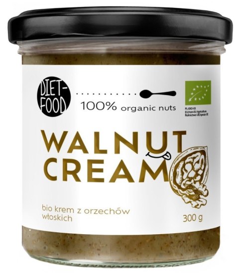 KREM Z ORZECHÓW WŁOSKICH PRAŻONYCH 100 % BIO 300 g - DIET-FOOD