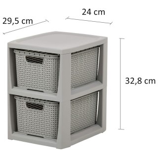 Regał z 2 koszykami szary