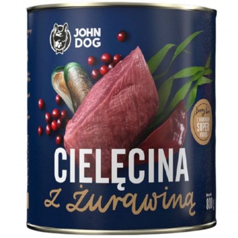 JOHN DOG Berry Adult Cielęcina z żurawiną - mokra karma dla psa - 6 x 800 g