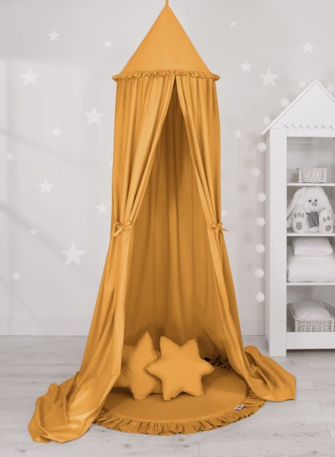 Baldachim wiszący bawełniany do pokoju dziecięcego - musztardowy