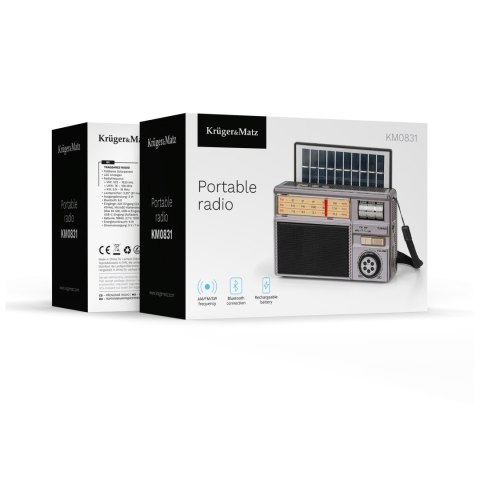 Radio przenośne analogowe solarne Kruger&Matz model KM0831