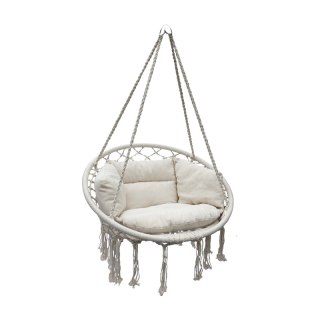 KX7629 Huśtawka fotel bocianie gniazdo z oparciem ecru