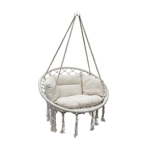 KX7629 Huśtawka fotel bocianie gniazdo z oparciem ecru