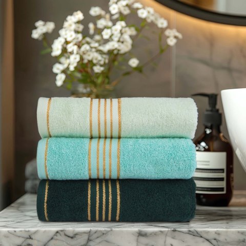 Ręcznik D Bawełna 100% Tiwano Cappuccino + Zieleń Butelkowa (P) 2x30x50+2x50x90+2x70x140 kpl.