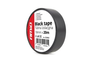 Taśma izolacyjna szkot czarna pcv 18mm x 20m amio-02464