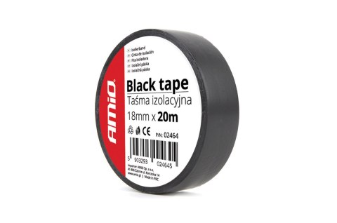 Taśma izolacyjna szkot czarna pcv 18mm x 20m amio-02464