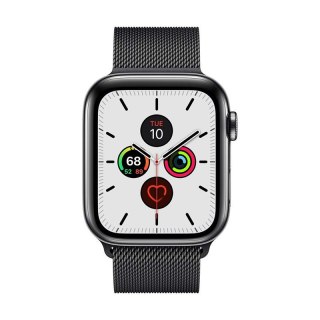 ND38_CRG-44MST-BLK Crong Milano Steel - Pasek ze stali nierdzewnej do Apple Watch 42/44 mm (czarny)