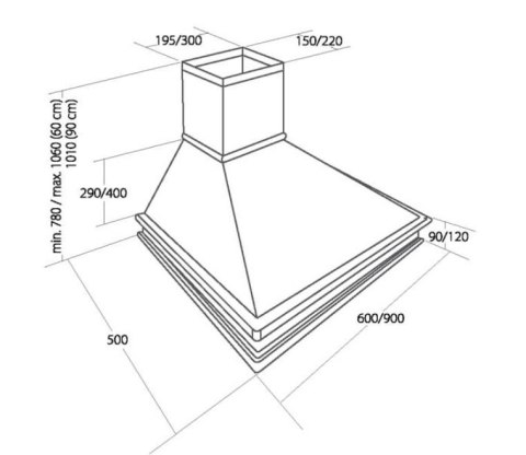 Okap kominowy przyścienny rustykalny AKPO WK-4 RUSTICA 60 beżowy ecru