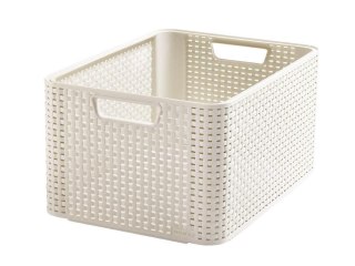 Koszyk z pokrywą Curver Rattan Style L kremowy