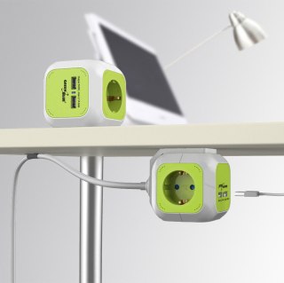 MagicCube poczwórne gniazdko prądowe, 2 wejścia usb 1,4m GreenBlue GB118G wersja niemiecka