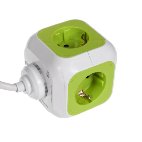 MagicCube poczwórne gniazdko prądowe, 2 wejścia usb 1,4m GreenBlue GB118G wersja niemiecka
