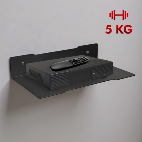 Półka ścienna pod dekoder Maclean, pojedyncza, max. 5kg, stalowa, MC-122