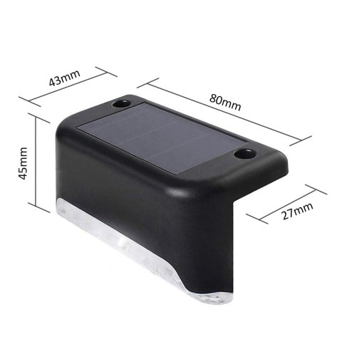 Solarna lampa schodowa tarasowa LED Maclean IP44, 4000K, Ni-MH 100 mAh, 80x45x45mm, czuj. zmierzchu MCE319