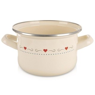 Garnek Emaliowany 1,4 L ORION TONCA Kremowy 16 cm Indukcja Zmywarka