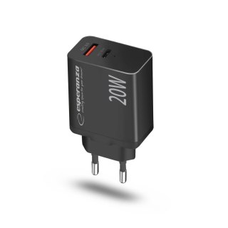 EZC105K Esperanza ładowarka sieciowa 20w usb-c pd 20w / usb-a qc 3.0 18w czarna