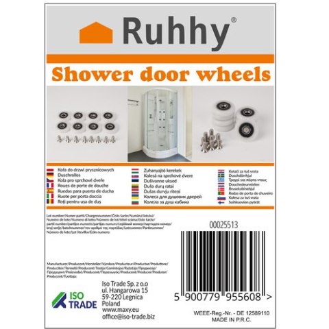 Kółka do kabiny prysznicowej Ruhhy 25513