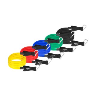Zestaw gum oporowych do ćwiczeń - Power Tube Set , 5-80 kg, 5 gumy, REBEL ACTIVE
