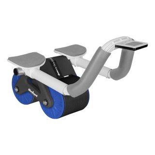 Przyrząd do ćwiczenia mięśni brzucha z timerem, AB roller Wheel AB-3 , kolor czarno-niebieski , REBEL ACTIVE