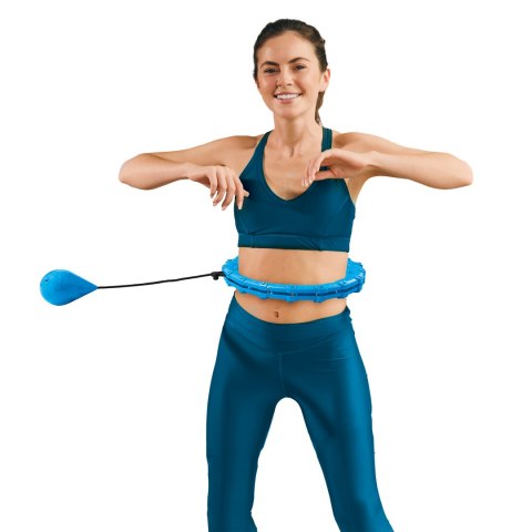 Smart Hula Hop odchudzające koło z wypustkami i obciążeniem 50cm, niebieskie, REBEL ACTIVE
