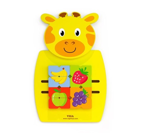 VIGA Sensoryczna Tablica Manipulacyjna - Żyrafa