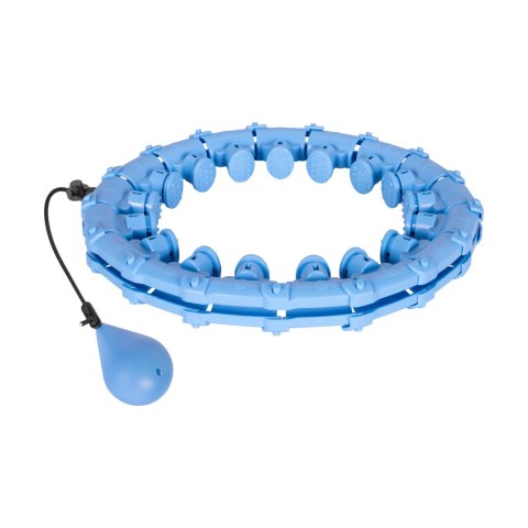 Smart Hula Hop odchudzające koło z wypustkami i obciążeniem 50cm, niebieskie, REBEL ACTIVE