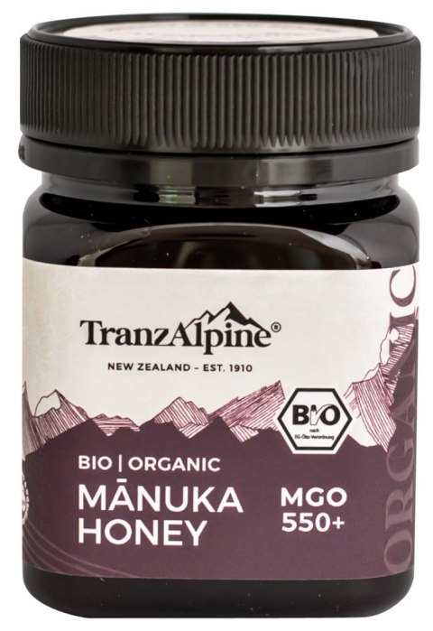 MIÓD MANUKA MGO 550+ BIO 250 g - TRANZALPINE