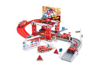 Parking garaż dla pojazdów straży pożarnej w zestawie z 2 autkami