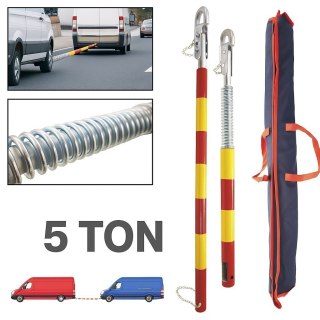 Drążek holowniczy, linka holownicza z amortyzacją do samochodów osobowych — do 5000 kg, z torbą transportową Sztywny Hol