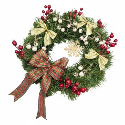 Świąteczny wianek na drzwi stół na Boże Narodzenie handmade rękodzieło