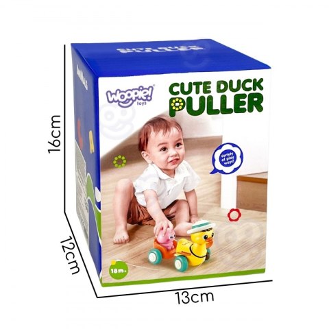 WOOPIE BABY Żółta Kaczuszka z Różowym Króliczkiem w Przyczepce do Ciągnięcia