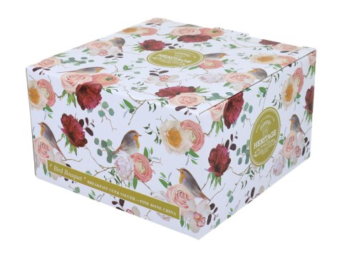Filiżanka śniadaniowa ze spodkiem - Bird bouquet (FBCh)