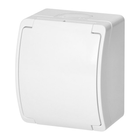 Gniazdo pojedyncze 2P+Z Schuko AQUATIC, IP44, białe