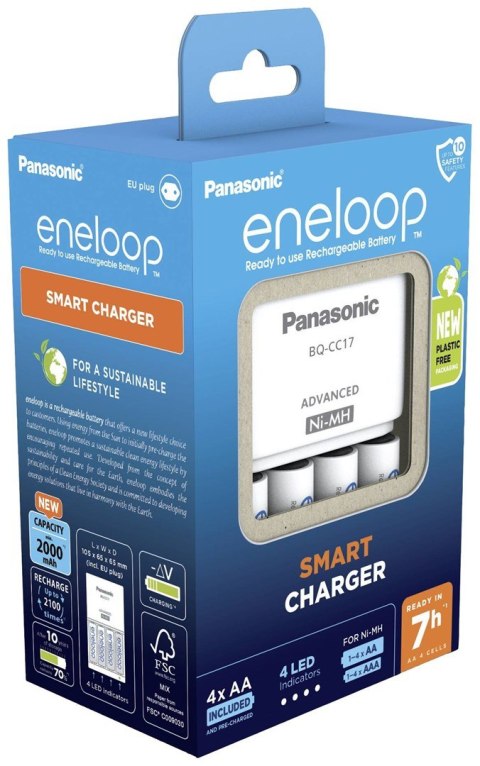ŁADOWARKA PANASONIC SMART + 4x AA ENELOOP 2000 mAh