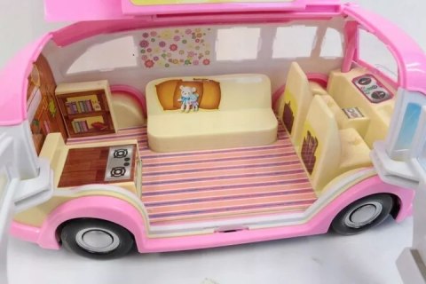 Kamper Lodziarnia dla Lalek - Food Truck, Mini Kawiarnia z Akcesoriami