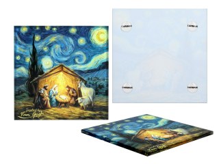 Kpl. 4 podkładek szklanych - inspirowane malarstwem van Gogha, Boże Narodzenie (CARMANI)
