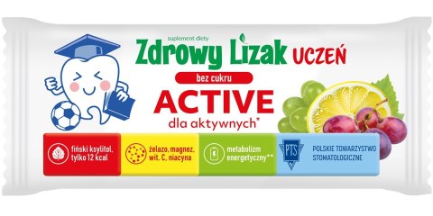 LIZAK O SMAKU WINOGRONO - CYTRYNA DLA AKTYWNYCH BEZ CUKRU BEZGLUTENOWY 6 g - MNIAM MNIAM STARPHARMA (UCZEŃ ACTIVE)