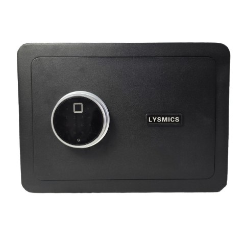 Czarny sejf biurowy na kod i klucz odcisk palca