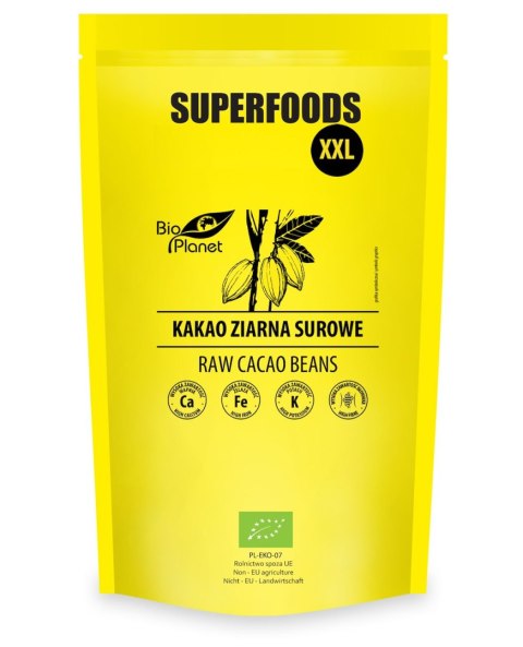 KAKAO ZIARNA SUROWE BIO 600 g - BIO PLANET SUPERFOODS