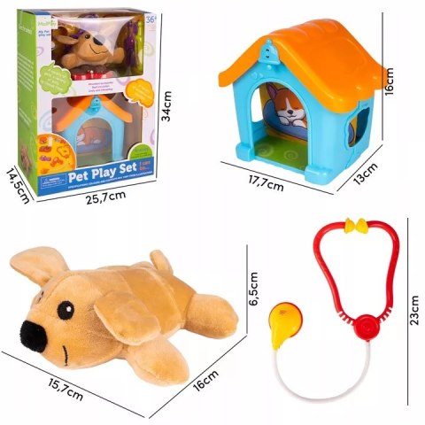 Zestaw Mały Weterynarz - Pluszowy Piesek z Budą i Akcesoriami Lekarskimi
