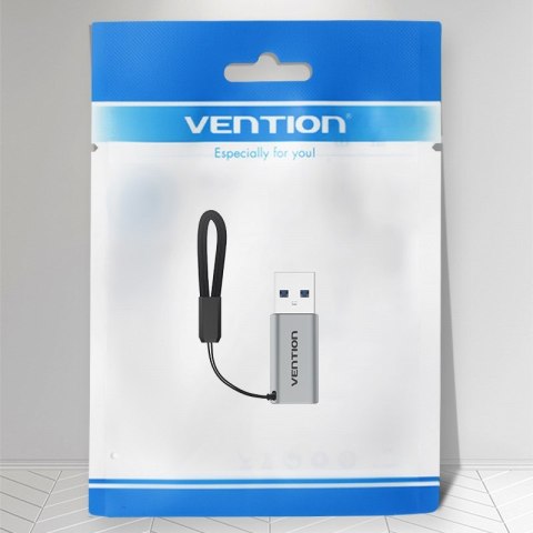 Adapter USB 3.0 Vention USB-A do USB-C szary stop aluminium