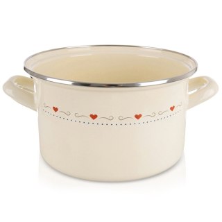 Garnek Emaliowany 4 L ORION TONCA Kremowy 22 cm Indukcja Zmywarka