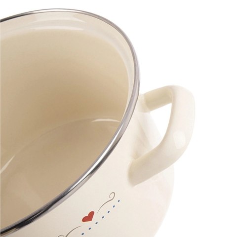 Garnek Emaliowany 4 L ORION TONCA Kremowy 22 cm Indukcja Zmywarka