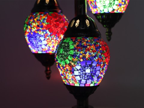 Lampa stołowa - trzy klosze, wielokolorowe