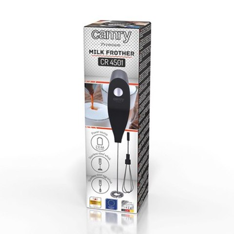CR 4501 black Spieniacz do mleka z mieszadłem i stojakiem