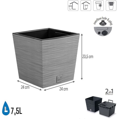 Doniczka FURU SQUARE LOW DFS240 - beton