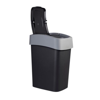 Kosz na śmieci Curver Flip Bin, 25L, Czarno-srebrny, 229415